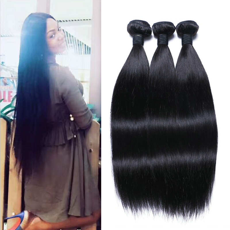 Indian origin natural black color hair weave DL0003